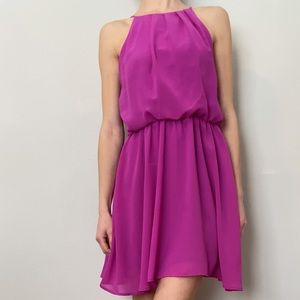 Fuchsia dress with key hole back clasp